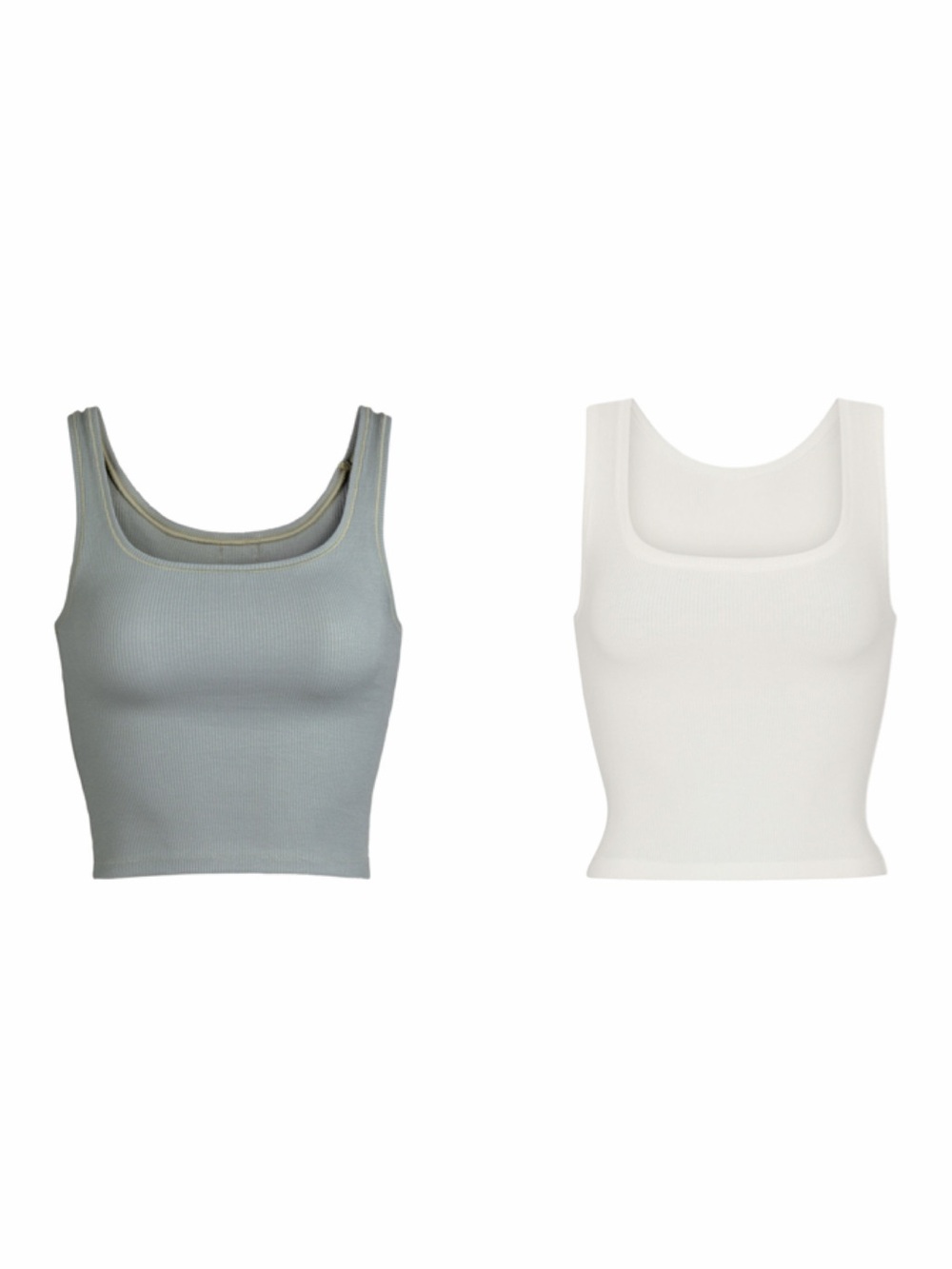 SKIMS Cotton Ribbed Tank Duo — Mineral & Marble